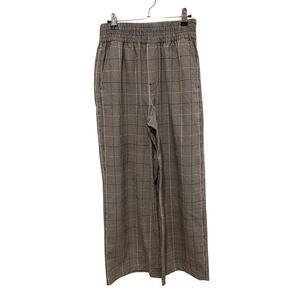 Madewell Women’s Plaid Wide Leg Pants XS Elastic Waist Full Length Trousers